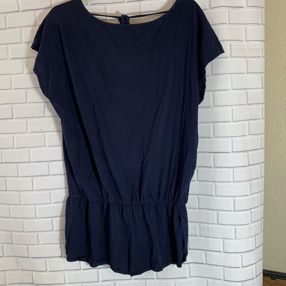 Bobi Los Angles Navy Blue Knit Romper Sz M